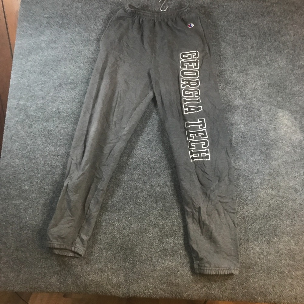 Champion Eco Fleece Jogger Sweatpants Men Small (Fits 24x28.5) Gray Georgia Tech